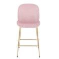 thumbnail image 4 of Upholstered Velvet Stool with Gold Legs – Set of 2 Comfortable Velvet Stools with Foot Rest, Modern Design for Kitchens, Bars, and Contemporary Spaces, 4 of 6