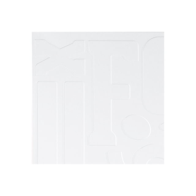 Fasade Alphabet Gloss White Wall Panel Sample 12" x 12"