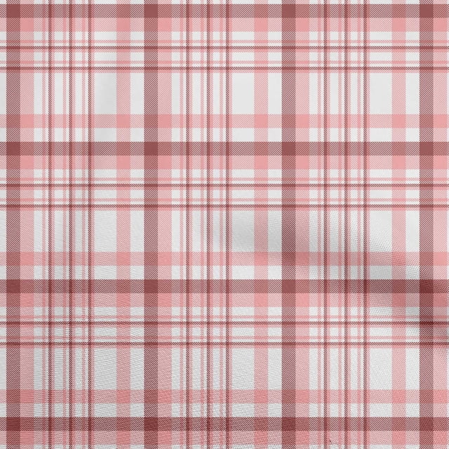 oneOone Rayon Light Pink Fabric Plaid Craft Projects Decor Fabric Printed By The Yard 56 Inch Wide