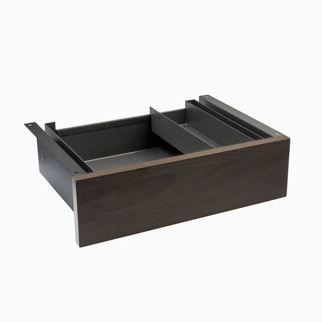 Desky Minimal Under Desk Drawer - Burnished Wood Laminate / Space Grey