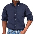 thumbnail image 1 of AherBiu Chemises à Manches Longues pour Hommes, Col à Revers, Ajustée, Décontractée, Plage, Voyage, Fête, 1 of 5