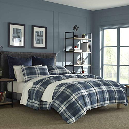 Nautica Crossview Plaid Comforter Set King Navy