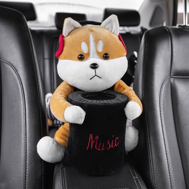 CEHVOM Car Trash Bin,Trash Bin For Car Interior,Car Trash Bin Door,Car Trash Bin Armrest Box Multifunctional Tissue Drawer Storage Box Cute Car Interior Storage Bin