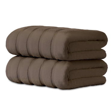 Hitime 100% Cotton Bath Towel Sets of 2 Pieces, 2 Bath Towel, Highly Absorbent Towels for Bathroom, Gym, Hotel - Brown