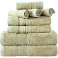thumbnail image 1 of Prime Collections Ultra Soft Luxury Bamboo Cotton Bath Towel Set 8 Piece Towels 600 GSM 2 Bath Towels 2 Hand Towels and 4 Washcloths, 1 of 7