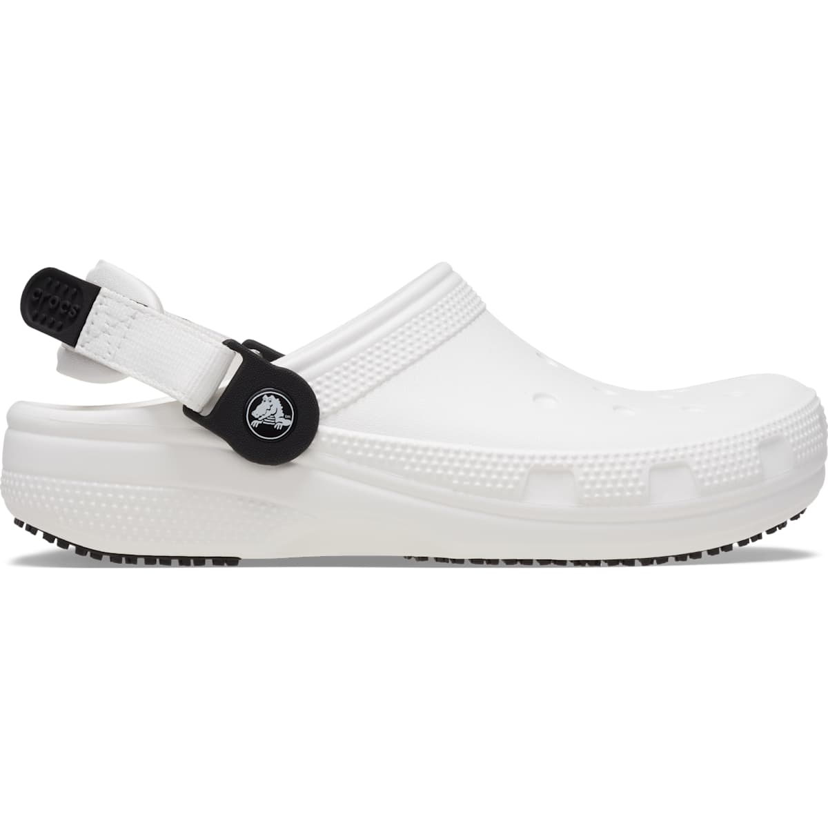Crocs Adult Classic Work Clogs Adjustable Slip Resistant Work Shoes, White, W11/M9
