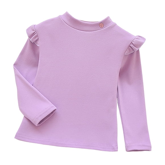 Zanarzt Toddler Girl Long Sleeve Shirts Girls Fashion Comfortable Skin Friendly Long Sleeve T Shirt for Children Purple,5-6 Years