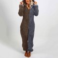 thumbnail image 1 of Combinaison pour Femmes Combinaison pour Femmes à Manches Longues à Capuche Pyjama Décontracté d'Hiver Chaud Combinaison de Nuit Combinaisons pour Femmes Décontractées en Liquidation, 1 of 8