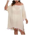 thumbnail image 1 of Plebaso Paréos de Maillot de Bain Grande Taille pour Femmes Manches 3/4 Dos Nu Paréo Robe de Bain Ample pour Femmes, 1 of 7