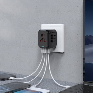 Chmadoxn Multi Plug Outlet Extender avec USB, Dépannage du protecteur avec 3 Chargeur mural USB+Type C, Expandeur de sortie multiple avec 7 Prise électrique pour la maison Socket multifonction