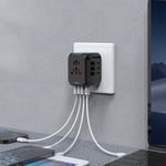 Chmadoxn Multi Plug Outlet Extender avec USB, Dépannage du protecteur avec 3 Chargeur mural USB+Type C, Expandeur de sortie multiple avec 7 Prise électrique pour la maison Socket multifonction