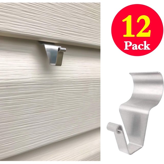 Reusable Siding Clips For Outdoor Decor, Vinyl Siding Hooks, Heavy-duty Stainless Steel, No Nails & Screws Needed, Easy to Install & Remove, Up To 12 Lbs Weight Capacity, Low Profile Design