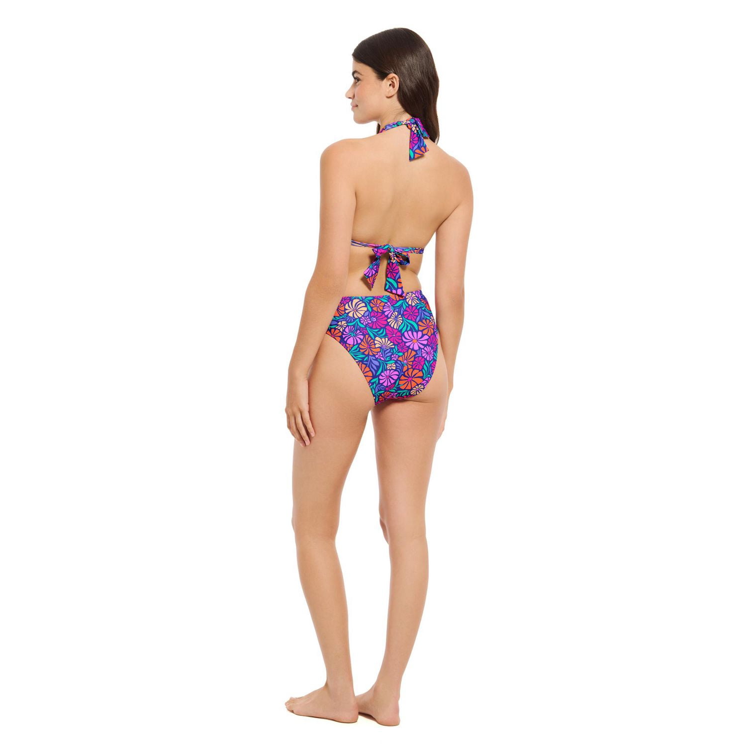 Summer Flirtt Women's High Waist Leg Side Tie Bikini Swim Bottom Swimwear
