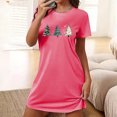 thumbnail image 5 of Sakmal Chemises de Nuit Moomoo Roses pour Femmes, Nuageuses et Confortables, Grande Taille, Robe de Pyjama de Noël, Col Rond, Manches Courtes, Imprimé d'Arbres de Noël, Courtes Chemises de Nuit P-2TG, 5 of 5