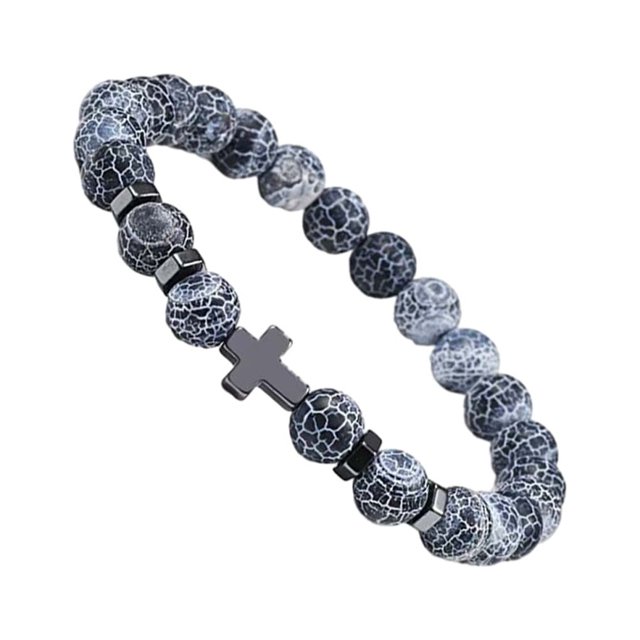 fastboy Bracelet Perles Uniques avec Détail Croix Bracelets Perles 1Set