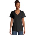thumbnail image 1 of Hanes Tee-Shirt Col en V ComfortWash pour Femmes, P, Noir, 1 of 1