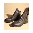 thumbnail image 5 of Woobling Men Non Slip Bootie Shoes Work Side Zip Casual Leather Boot Gray 9, 5 of 5