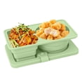 thumbnail image 3 of Dvruxg Boîte à Collations en Silicone à Double Compartiment, Contenant à Lunch Réutilisable et Étanche, Plateau à Condiments Pliable pour Dîners, 3 of 5