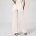 thumbnail image 5 of Womens Elastic High Waist Wide Leg Jeans with Fleece Lining, 5 of 5