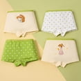 thumbnail image 3 of MIASHUI Culottes pour Filles, Lot de 4, Culottes en Coton, Shorty Imprimé Dessin Animé, Vert, 4-5 Ans, 3 of 3