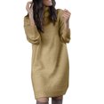 thumbnail image 1 of Kcodviy Robe d'Automne et d'Hiver pour Femmes pour l'Hiver Longue à Tige Haute Chandail Grande Taille Robe Chandail Robes Chandail Femmes Mini Robe Chandail pour Femmes Courte devant Longue dans le Dos Robe pour, 1 of 4