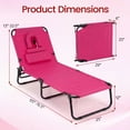 thumbnail image 2 of Costway 2 PCS Beach Chaise Lounge Chair with Face Hole Pillows & Adjustable Backrest, 2 of 9