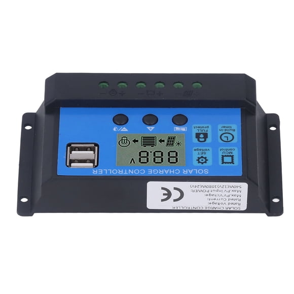 Solar Charge Controller Dual USB 5V Output PWM Charging Control Regulator 12V 24V