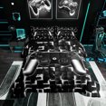 thumbnail image 1 of YST Gaming Bedding for Boys, Gamepad Twin Size Comforter Sets, Grey Geometric, Black Reversible, 1 of 7