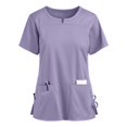 thumbnail image 3 of RKSTN Women's Short Sleeve V-Neck Pocket Care Workers Tops, 3 of 4