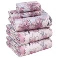 thumbnail image 1 of RUVANTI 100% Cotton Split King Sheets, Percale Sheet Set, Lilac Floral, 1 of 5
