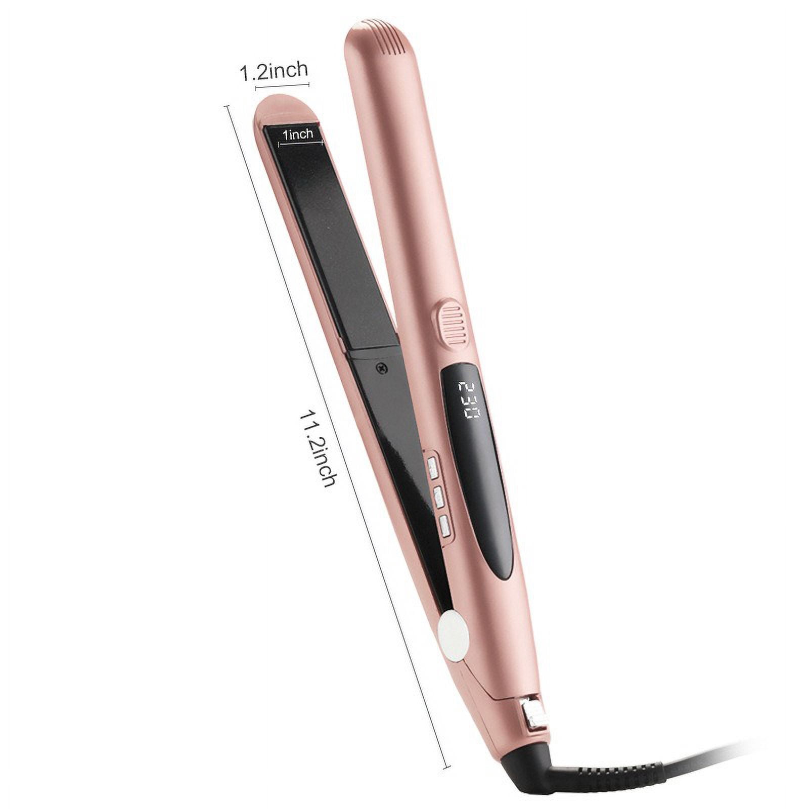 Flat Iron Hair Straightener and Curler: Straightener Curling Iron Combo - Dual Voltage Ceramic 1-inch Hair Styling Tools