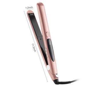 Flat Iron Hair Straightener and Curler: Straightener Curling Iron Combo - Dual Voltage Ceramic 1-inch Hair Styling Tools