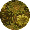 thumbnail image 1 of Ahgly Company Machine Washable Indoor Round Transitional Night Red Area Rugs, 3' Round, 1 of 7