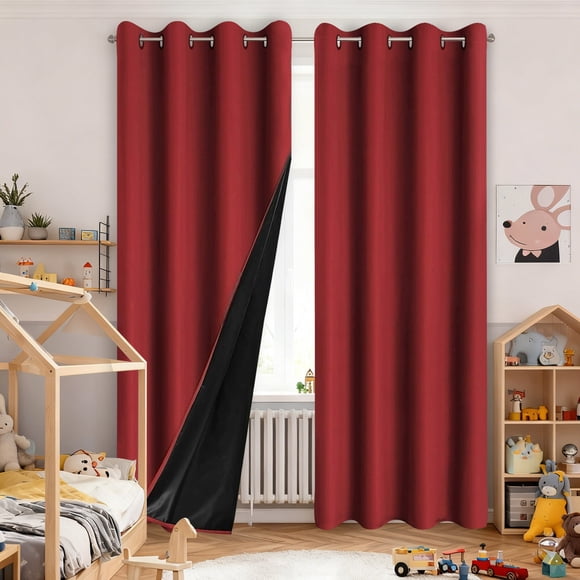 Modern Thermal Insulated Room Darkening Curtains For Living Room And Bedroom Noise Reducing Solid Design Window Drapes