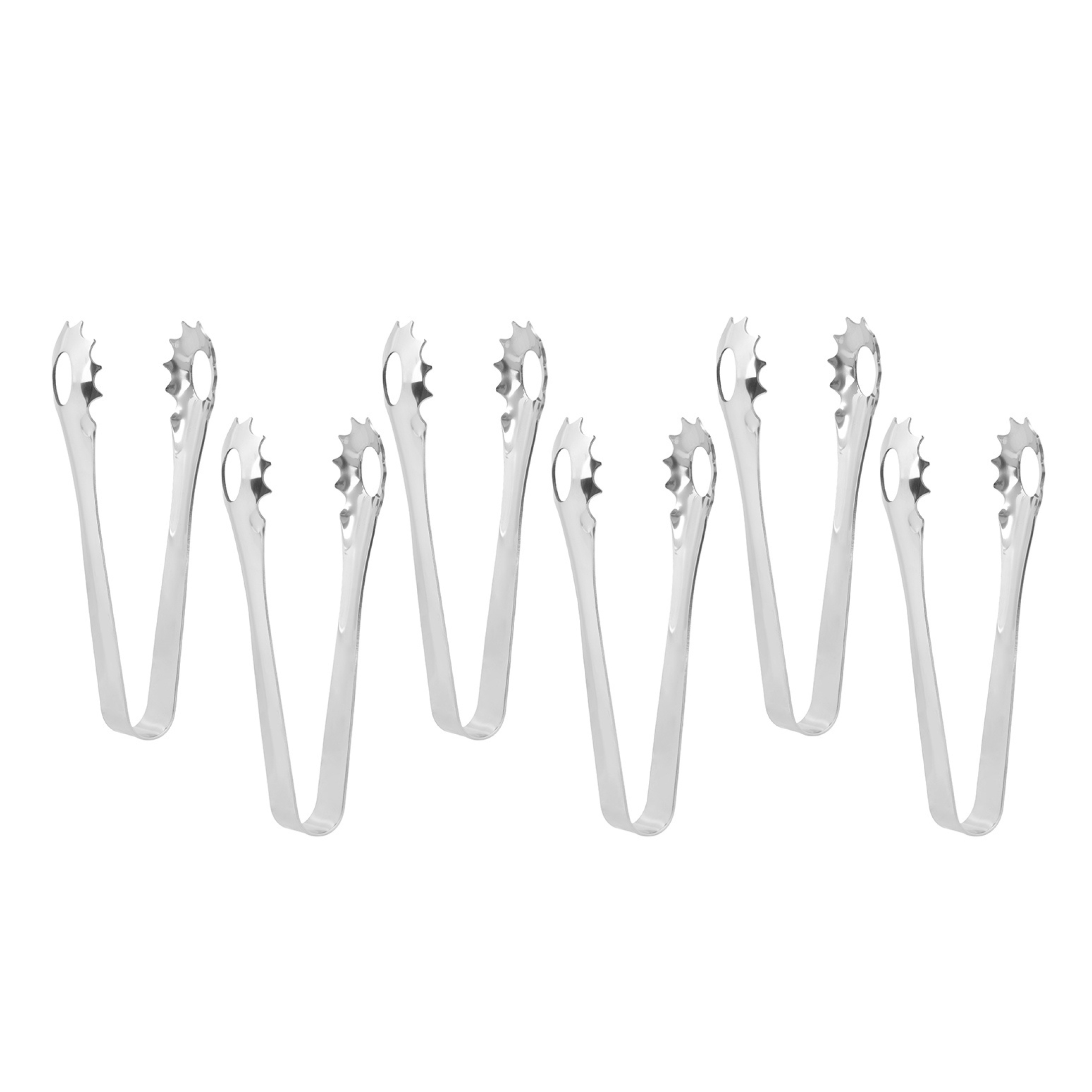 6-Piece Holiday Time Stainless Steel Appetizer Tong Set