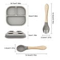 thumbnail image 2 of Hearth & Gear Ensemble de Vaisselle Compartimentée en Silicone pour Table à Manger Plateau de Service pour Aliments avec Porte-Ustensiles Vaisselle de Cuisine Durable pour Repas Napperons Ronds pour Table Assiette Rivière Compagnon Ensemble Napperons Ronds Couleur, 2 of 3