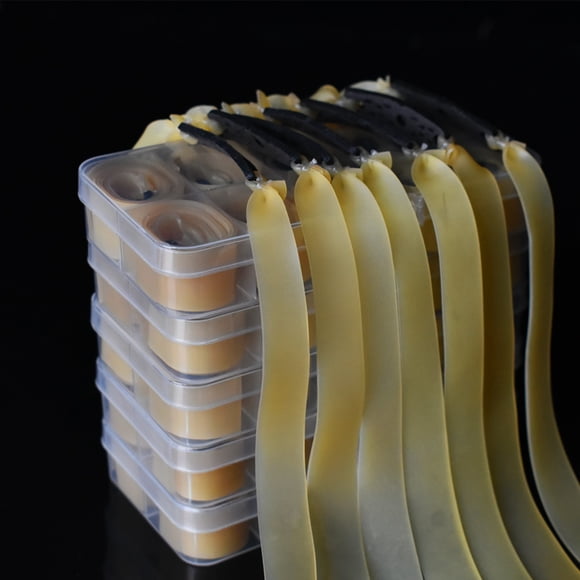 Piaoyu 1 Box of 10 Pc Outdoor Shooting&hunting Flat Rubber Bands with High Elasticity and Tension