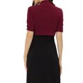 thumbnail image 3 of INSPIRE CHIC Boléros pour Femmes à devant Ouvert, Manches Courtes Froncées, Cardigan Court TG Rouge Vin, 3 of 6
