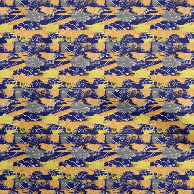 oneOone Viscose Chiffon Blue Fabric Abstracts Sewing Material Print Fabric By The Yard 42 Inch Wide
