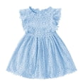 thumbnail image 2 of TopLLC Robe à Manches Courtes Col Rond Imprimé Floral pour Filles avec Manches Volantes Jupe Plissée pour Filles Été Jupe pour Enfants Robe Fille, 2 of 3