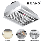 Brano 36-Inch Built-in Range Hood Insert, Voice/Gesture/Touch Control, 900 CFM, 4-Speed, Ducted/Ductless, Adjustable Lights
