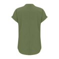 thumbnail image 5 of T-Shirts Femmes Plus Mode Décontractée Col en V Boutonné Manches Courtes avec Poches - Hontri, 5 of 5
