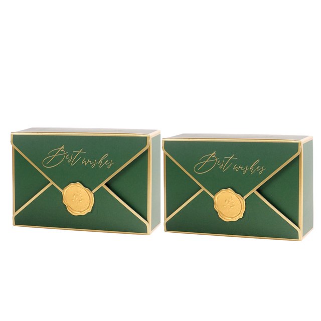50 Pieces Envelope Candy Box European Style Snacks Wedding Birthday Anniversary Folding Pouch Party Favors Case Green