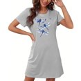 thumbnail image 4 of Chemises de Nuit pour Femmes, Chemise de Nuit Courte Surdimensionnée pour Femmes Mode à Imprimé sur la Poitrine à Manches Courtes, 4 of 7