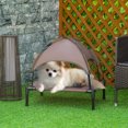 thumbnail image 2 of PawHut Elevated Cooling Pet Bed with Canopy for Small-Sized Dogs, Coffee, 2 of 10