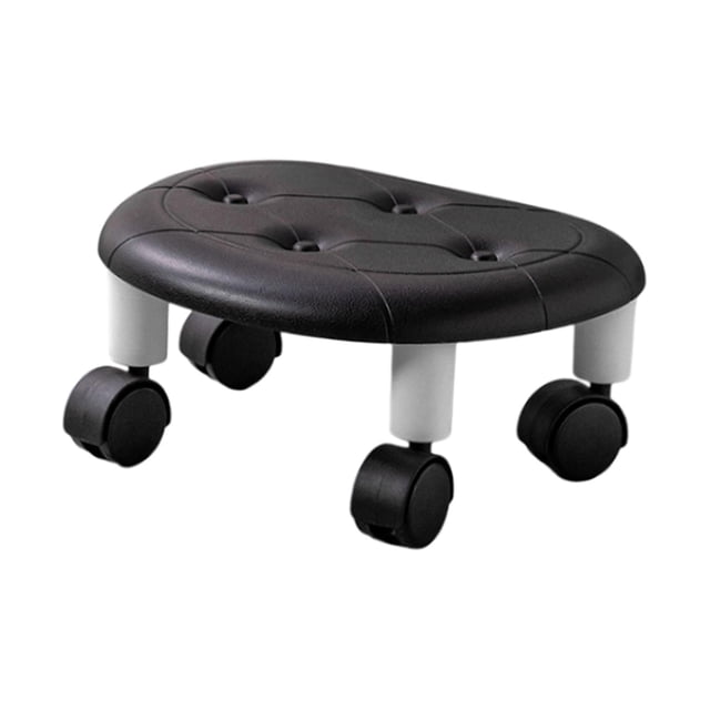 GROWTH TANK Low Roller Seat Stool Sturdy Portable Shoe Stool Seat Library Kitchen Garage black