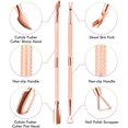 thumbnail image 3 of Cuticle Trimmer with Cuticle Pusher, XUNXMAS Cuticle Remover Cutter Nipper Scissor and Triangle Cuticle Nail Pusher Peeler Scraper, Durable Dead Skin Clipper Manicure Pedicure Tools (Rose Gold), 3 of 13