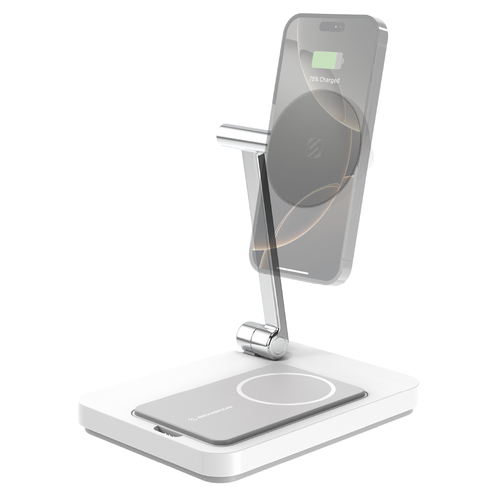 Sco Poste de recharge sans fil magnetique 3-en-1 avec chargeur mobile amovible