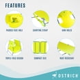 thumbnail image 3 of Ostrich Chaise Lounge Foldable Sunbathing Beach Chair, Neon Green (2 Pack), 3 of 7