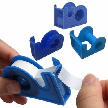 Under $2 Tape Dispenser, Surgical Paper Tape Set - 3 Sizes (2"/1"/0.5") with Dispenser, Latex-Free for Eyelash & Medical Use, Desktop Tape Dispenser, Multi-Color, by Goohae